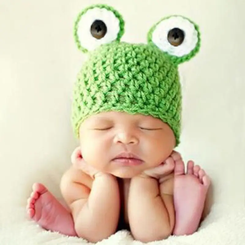 Hot Babies Newborn Baby Boys Girls Cute Knitted Crochet Beanie Green Lovely Hat Photography Caps | Мать и ребенок