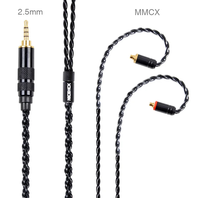 NICEHCK MMCX/2Pin разъем 4,4/3,5/2,5 мм сбалансированный 4 Core с серебряным покрытием кабель для ZS10 ZSX C10 C12 TFZ V90 NX7 PRO/DB3/M6 BL-03