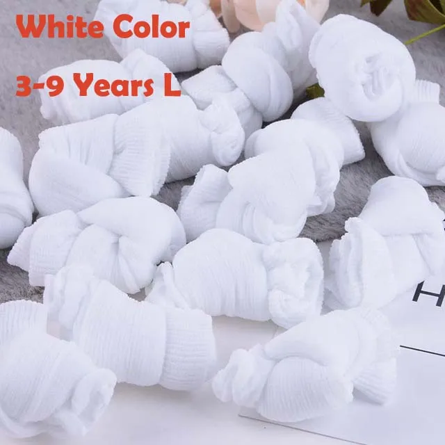 3 to 9 L White 10 пар/упак. Карамельный цвет Детские носки тонкие летние носки для детей, для маленьких мальчиков и девочек, Bebe Meias 0-3-9 лет - Цвет: 3 to 9 L White