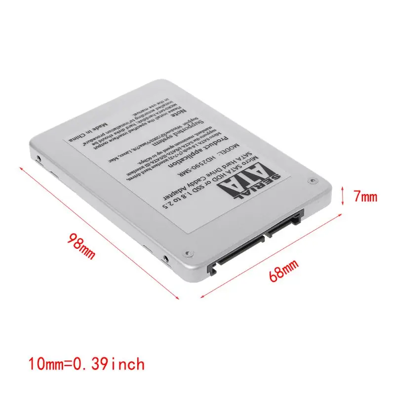 Micro SATA HDD SSD 1,8 до 2,5 SATA жесткий диск Корпус для жесткого диска адаптер внешний корпус HDD