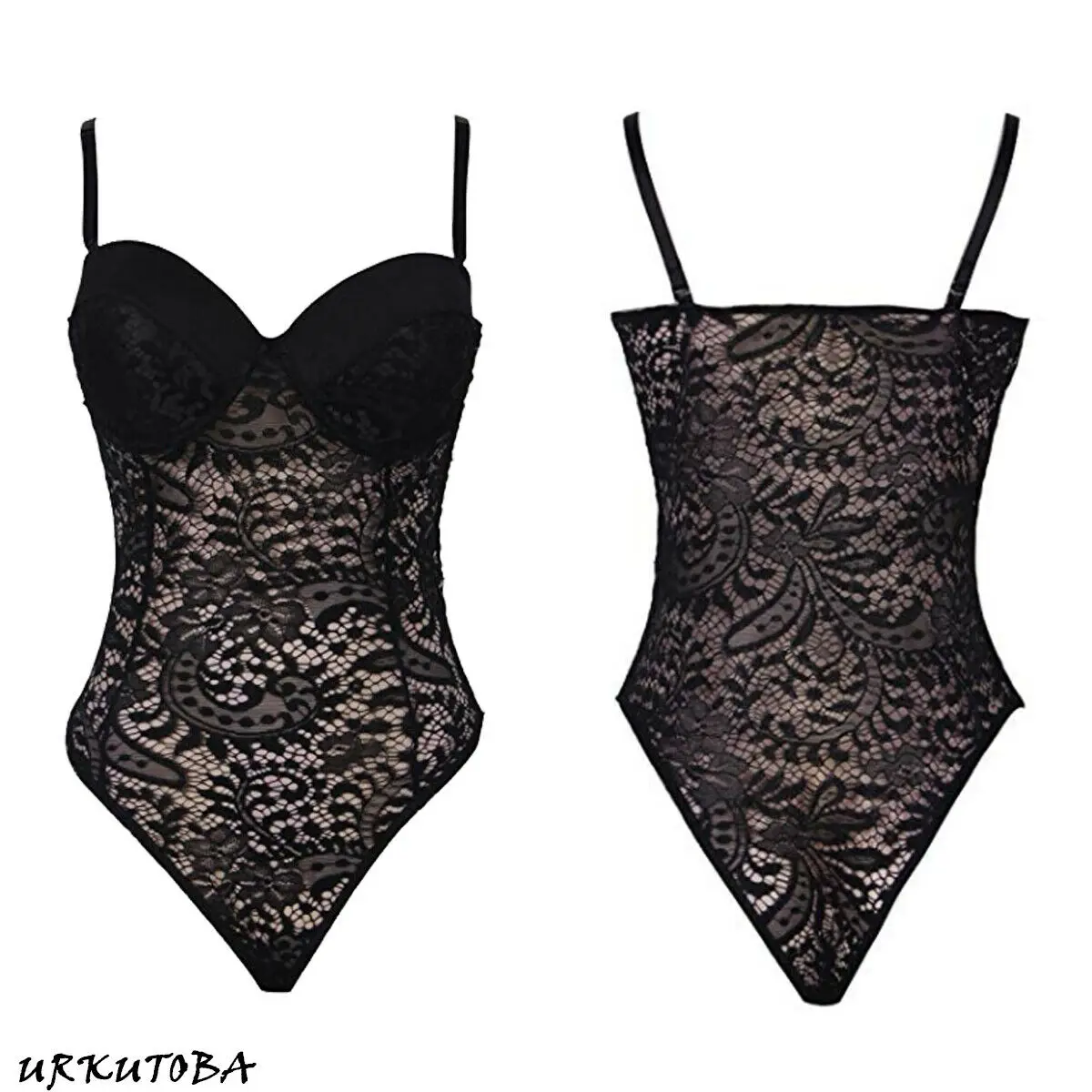 Женское сексуальное белье черное кружевное лоскутное платье с v-образным вырезом