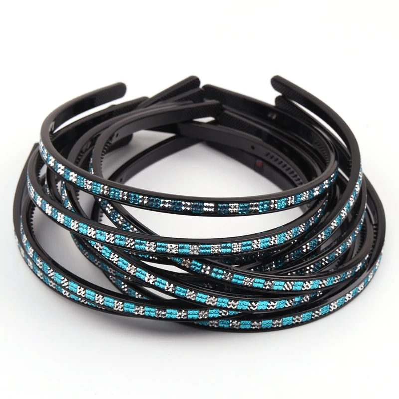 6 шт./лот новый черный пластиковый ободок со стразами для детей и взрослых ширина 5