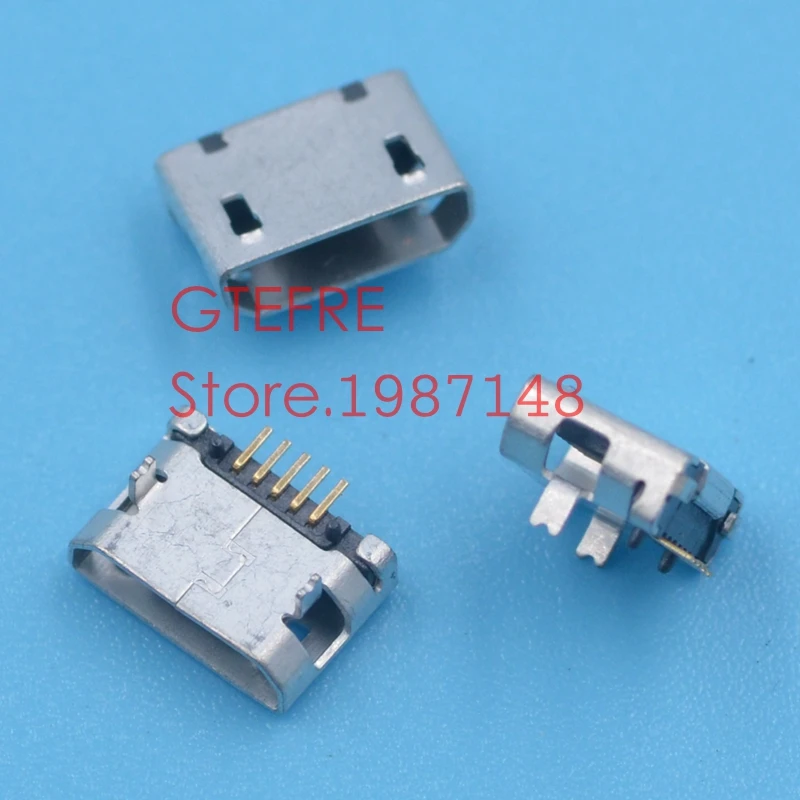 10 шт. микро-USB 5Pin DIP2 без боковой стороны тип в плоское горлышко завивки боковая