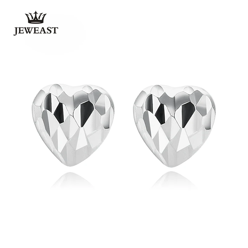 White Gold Серьги из чистого золота 18 К, белое, розовое, желтое сердце, хорошее классическое ювелирное изделие, подарок для мамы и дочки, модные,, вечерние, скидка, новинка - Цвет камня: White Gold