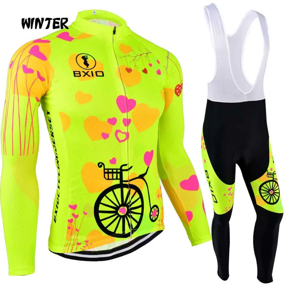 BXIO Pro зимний теплый флисовый женский спортивный костюм для велоспорта MTB Одежда для велоспорта Ciclismo с длинным рукавом велосипедный 125 - Цвет: Winter Type