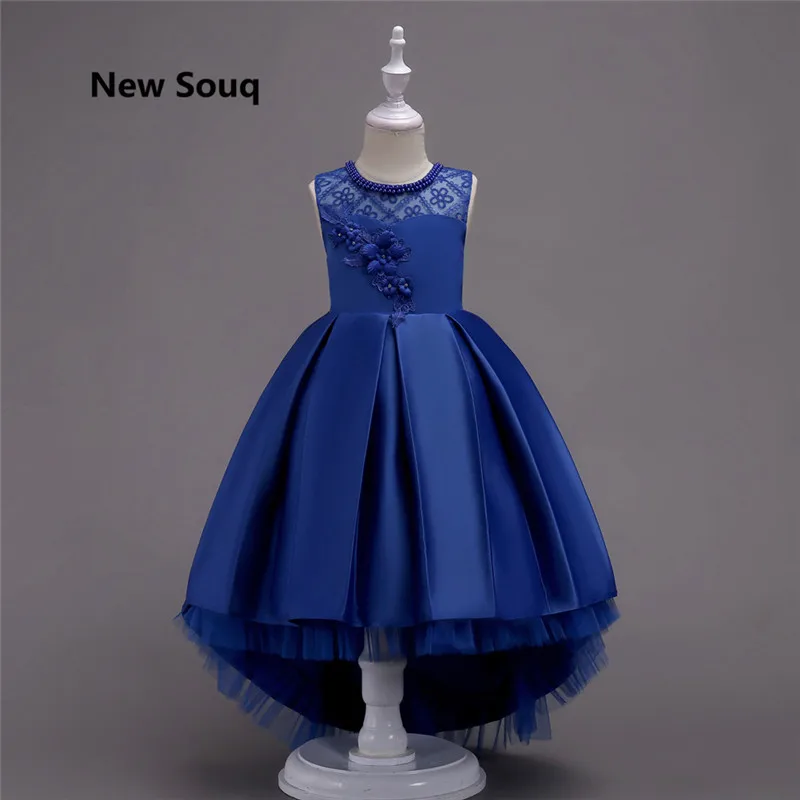 Новинка 2019 года для девочек в цветочек платья Аппликация Бисер Праздничное