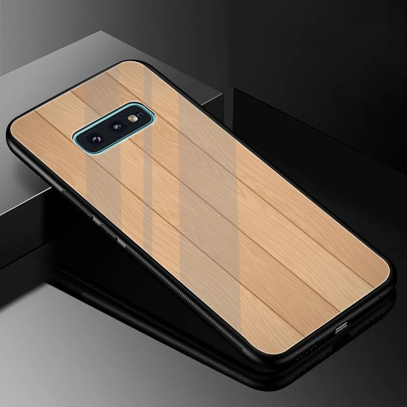 Gerleek Стекло DIY текстурой деревянный ящик для samsung A10 A20 A30 A40 A50 A60 A70 S7 край S8 S9 плюс S10 Note 8, 9