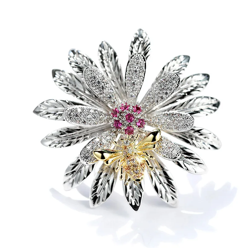 Маленькая брошь в виде ромашки маленькая пчела пальто булавка