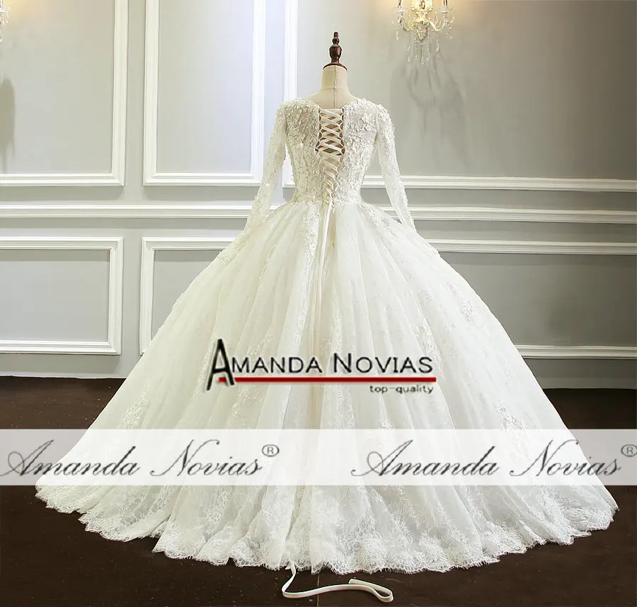Новое кружевное свадебное платье с длинным рукавом Amanda Novias vestido de noiva