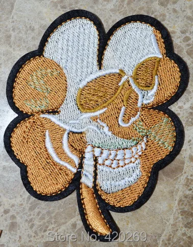 Горячая распродажа! Желтый череп скелет готический панк эмо ужас байкерские