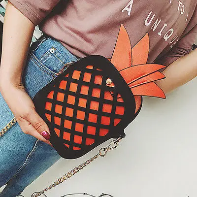 Женские сумки через плечо с ананасом на цепочкой|pineapple shoulder bag|chain bagshoulder bags |