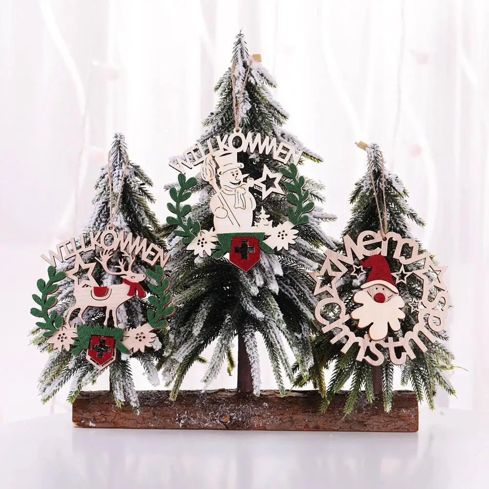 1 шт. 2019 новые рождественские деревянные декорации ажурные буквы подвесной кулон