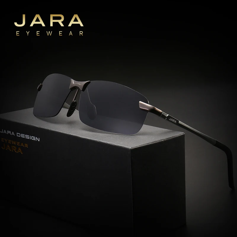 Jara алюминиево-магниевый без оправы поляризованные очки Мужчины драйвер hd