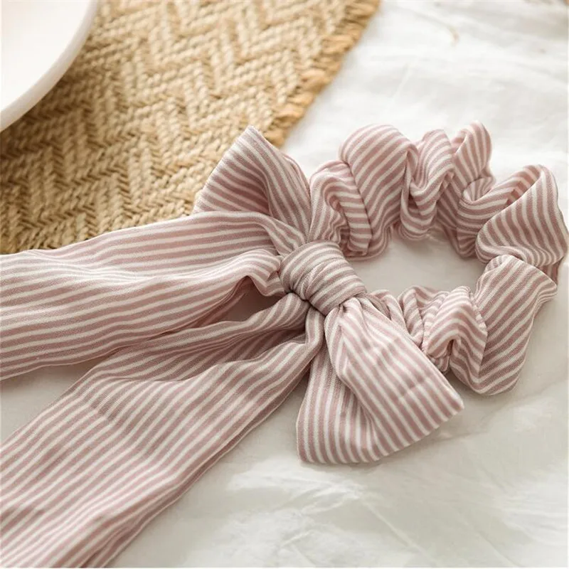 Женские полосатые банты кольца для волос модные женские резинки конского хвоста