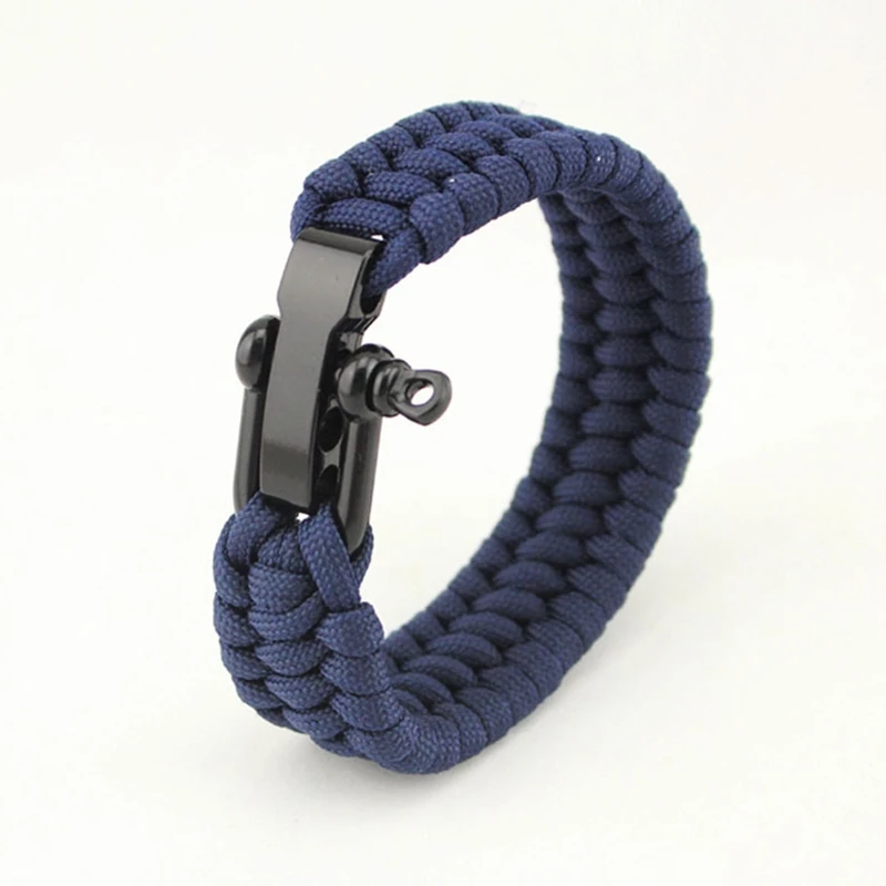 Браслет мужской из нержавеющей стали с черной пряжкой классический плетеный
