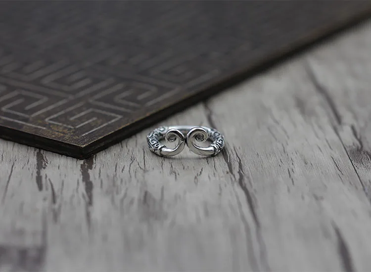 925 старый обувь для мужчин и женщин серебряное кольцо личности в стиле ретро