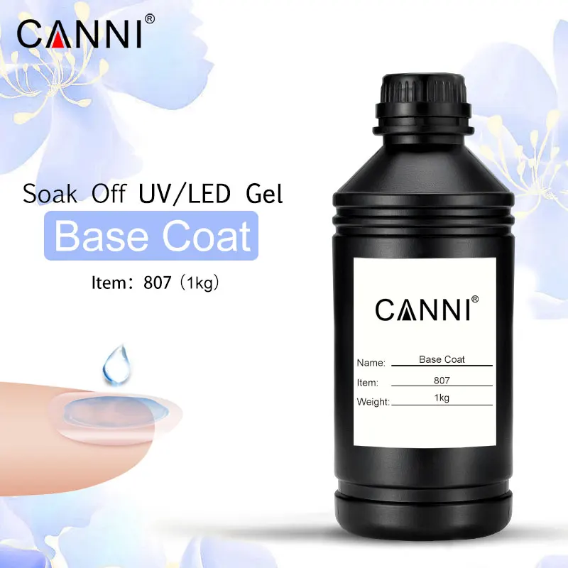 807 BaseCoat CANNI закаленное без протирать пальто гель 1кг оптом сырые Материал светодиодный UV лампа длительного действия Глянцевая Non-для очистки лак для ногтей Гель-лак лаки для ногтей - Цвет: 807 BaseCoat