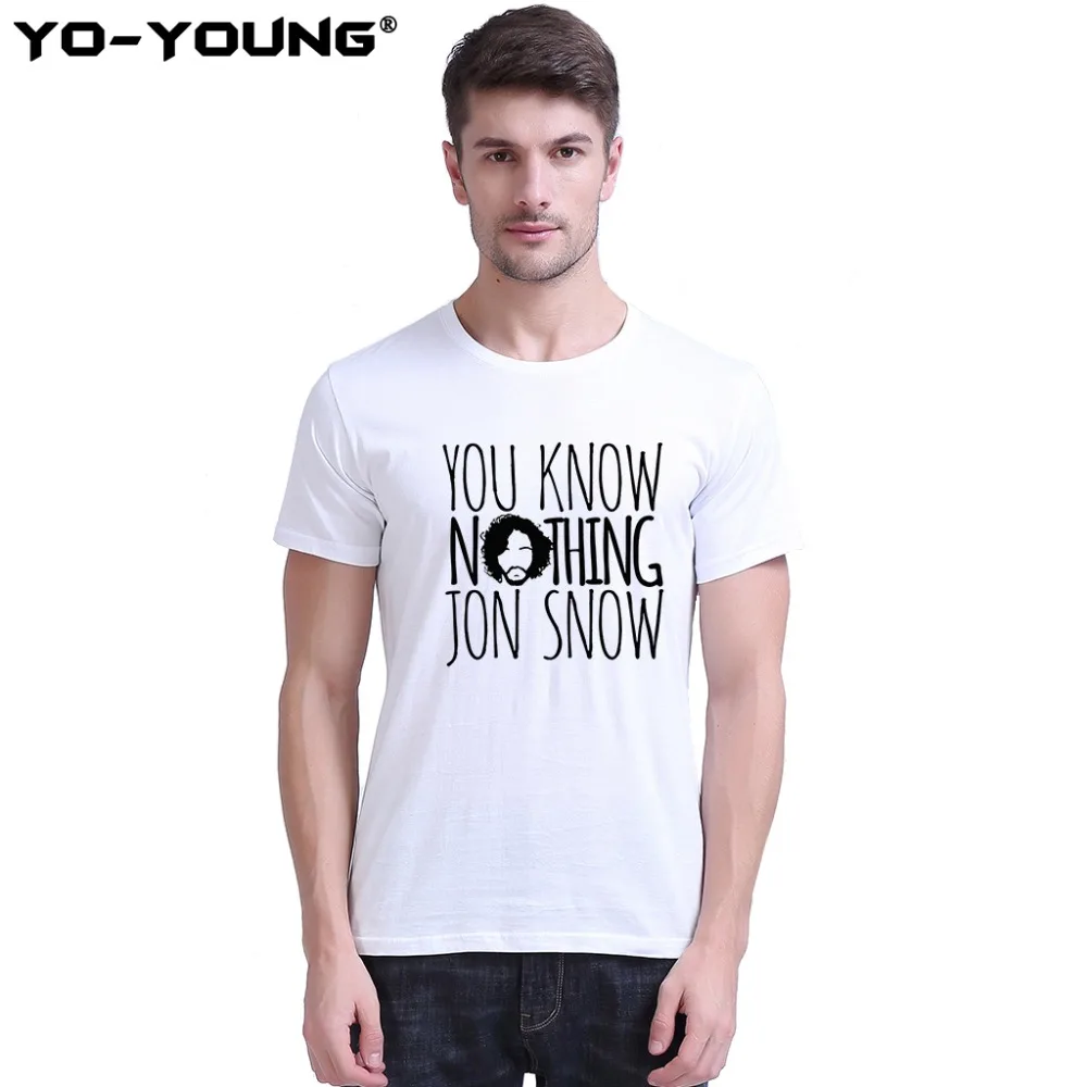 Игра престолов Jon Snow You Now Nothing мужские футболки с буквенным дизайном забавная