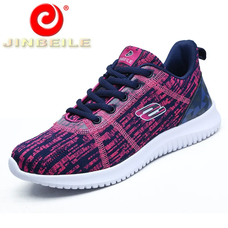JINBEILE дышащие женские кроссовки для бега уличная Резиновая Спортивная обувь
