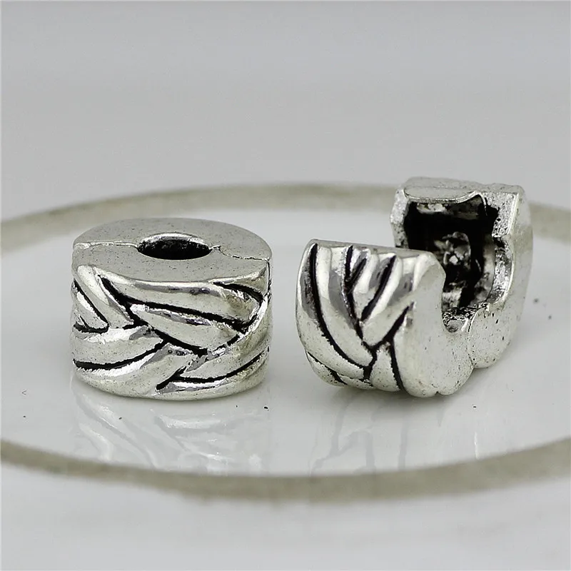 Медный стоппер серебряного цвета в 4 стилях круглые металлические бусины клипсы