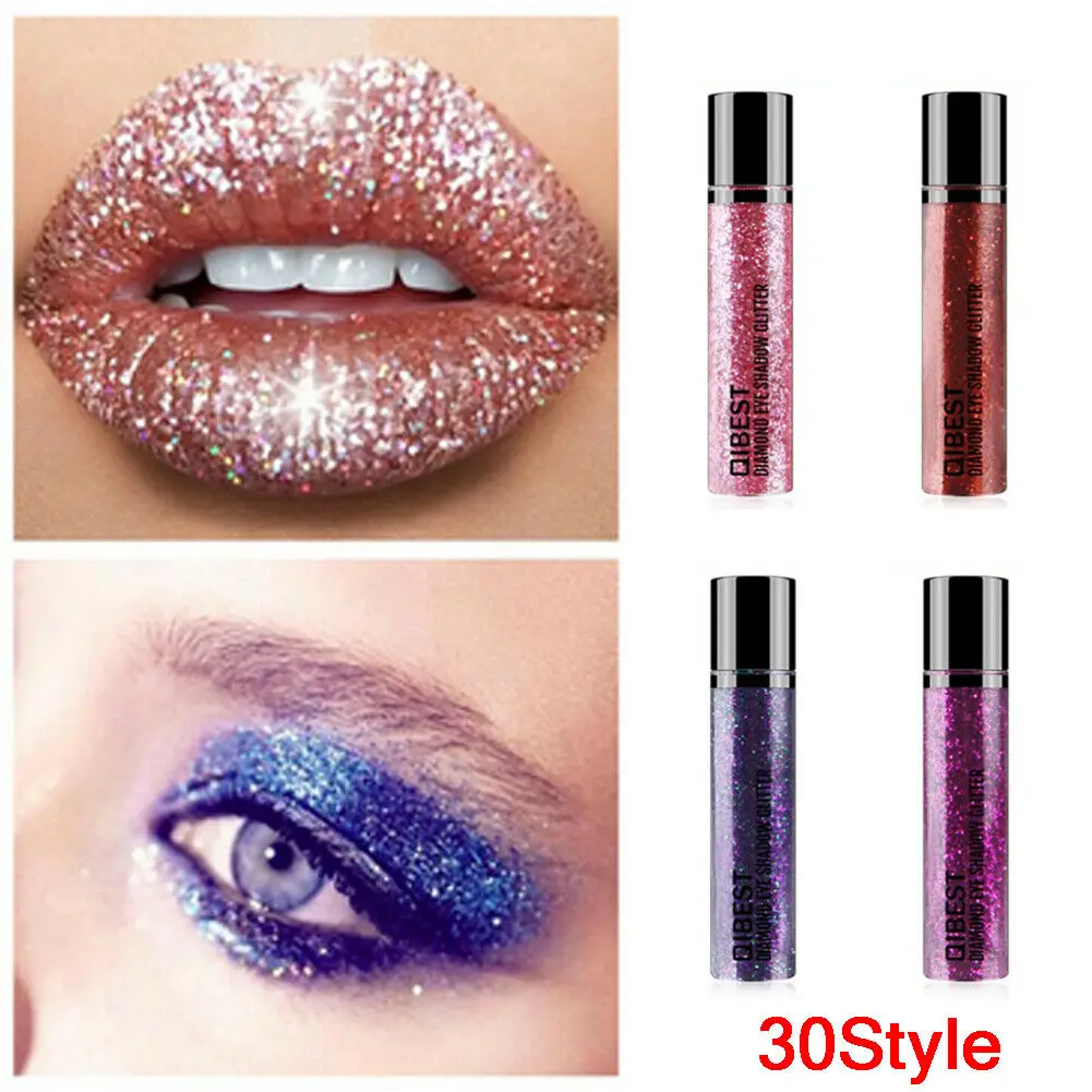 30 цветов Алмазный рассыпчатый пигмент блестящие тени для век губы ногтей Макияж
