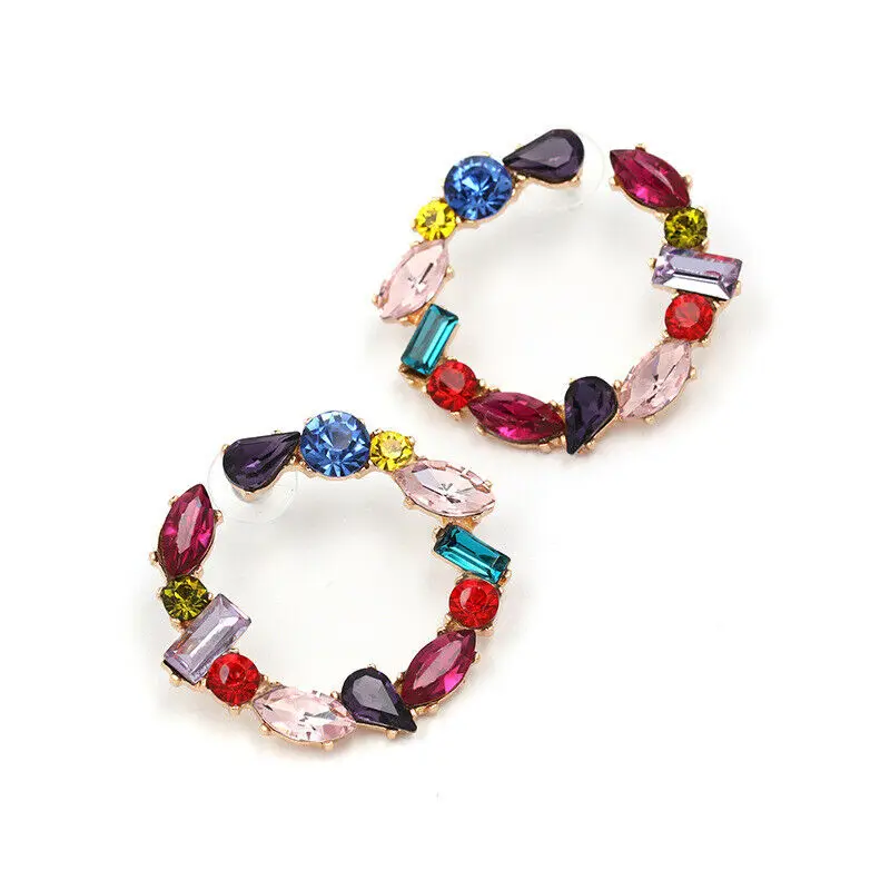 CiNily классические разноцветные Кристальные Золотые круглые женские ювелирные