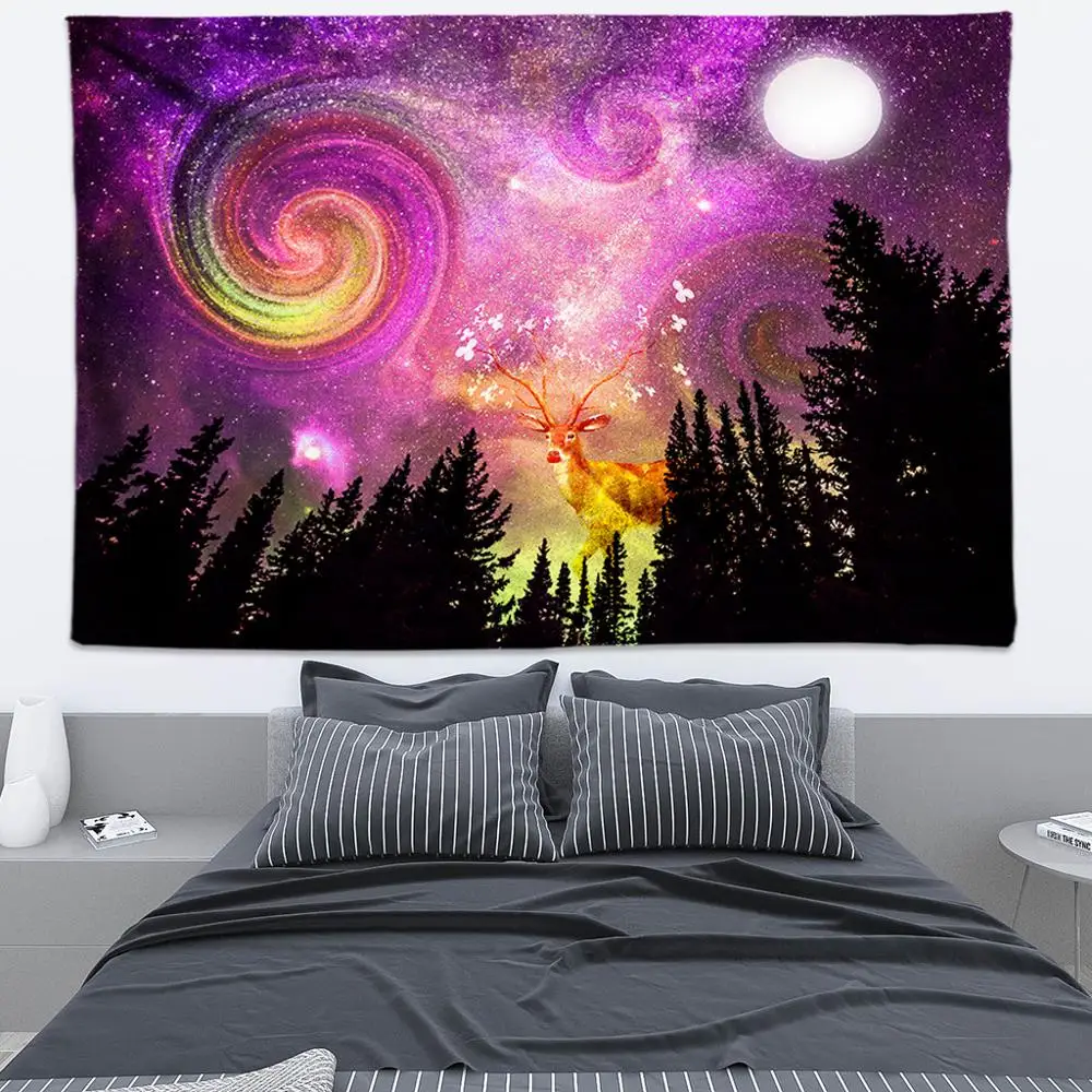 Украшение с изображением галактики Омбре психоделический гобелен настенный