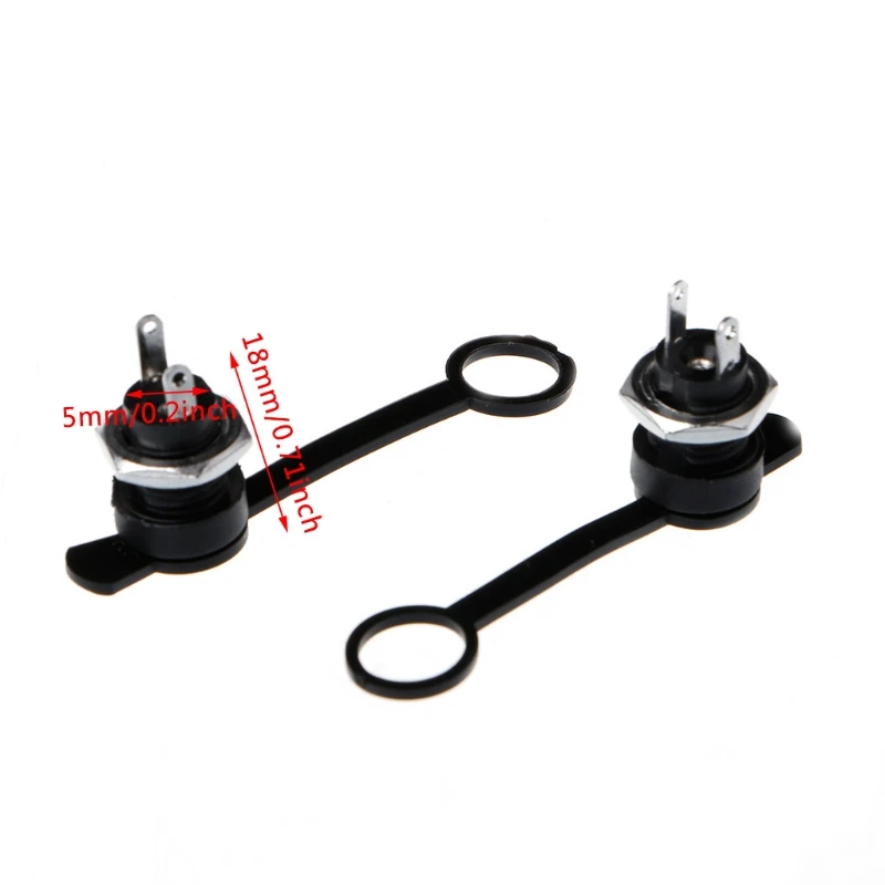For 5Pcs/Set DC-022B Power Supply Jack Socket Female Panel Mount Connector 5.5 x 2.1mm with Cap Promotion | Строительство и