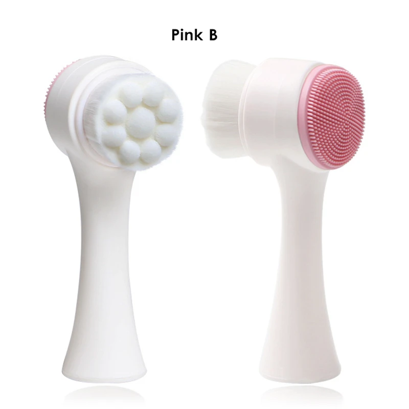 3D двусторонняя щетка для глубокой чистки Стенд мягкий силиконовый Массаж Лица