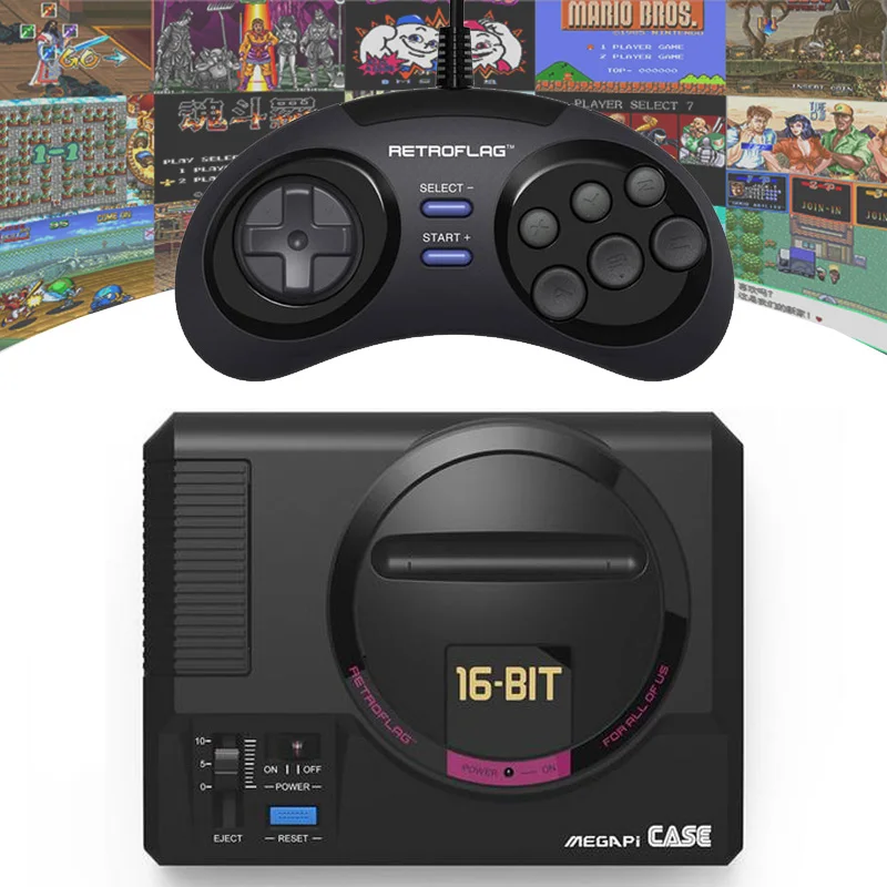 Raspberry Pi MD 16 бит Ретро игры MEGAPi чехол sega видео консолей с классическим USB проводной геймпад контроллер для Pi 3B