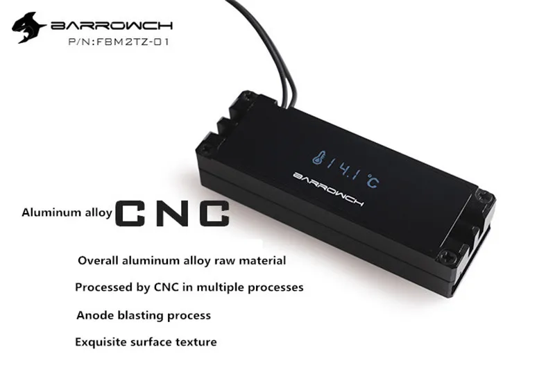 Barrowch M.2 радиатор SSD комплект охлаждения+ цифровой OLED термометр дисплей алюминий для 2280 22110 PCIE SATA M.2 твердотельный накопитель