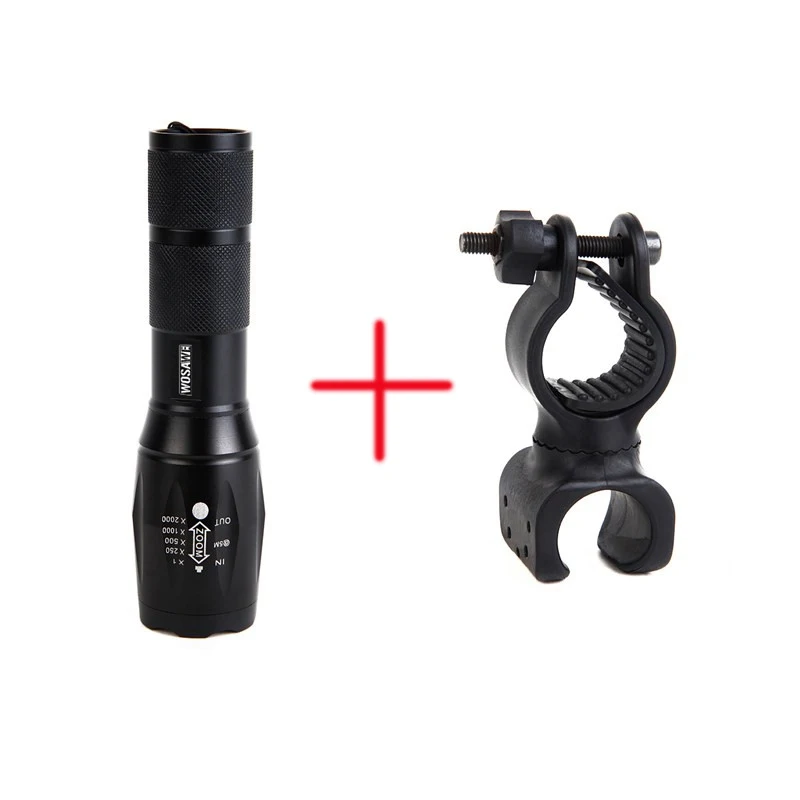 bike light w Holder Wosawe Велосипедные фары 1000 люмен 5 Режим T6 светодиодный свет велосипеда передний факел Водонепроницаемый+ Факел держатель Поддержка 18650 Батарея - Цвет: bike light w Holder