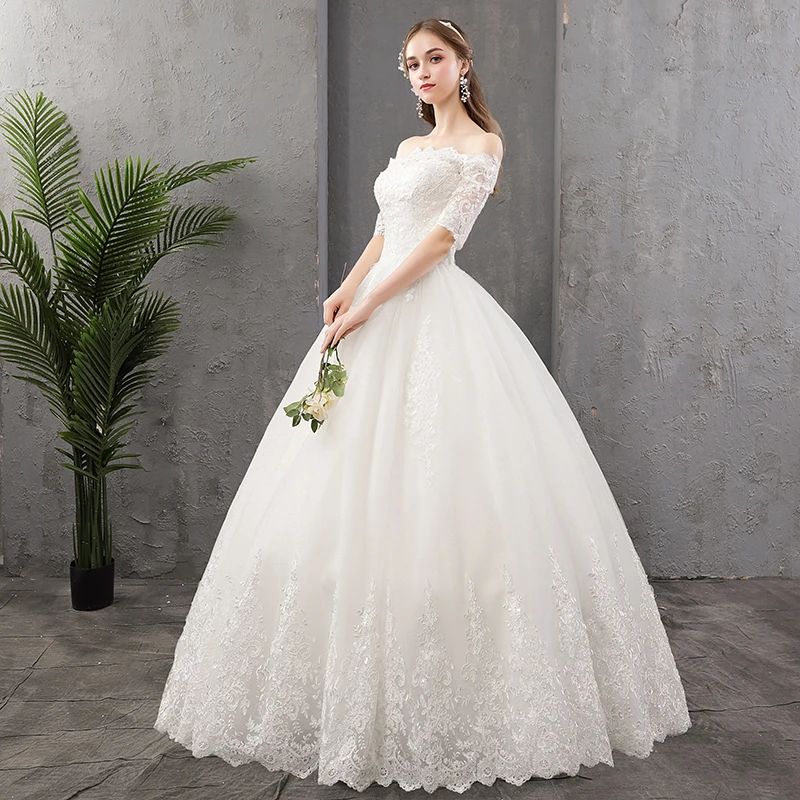Vestidos De Novia элегантное кружевное свадебное платье с вырезом лодочкой и открытыми