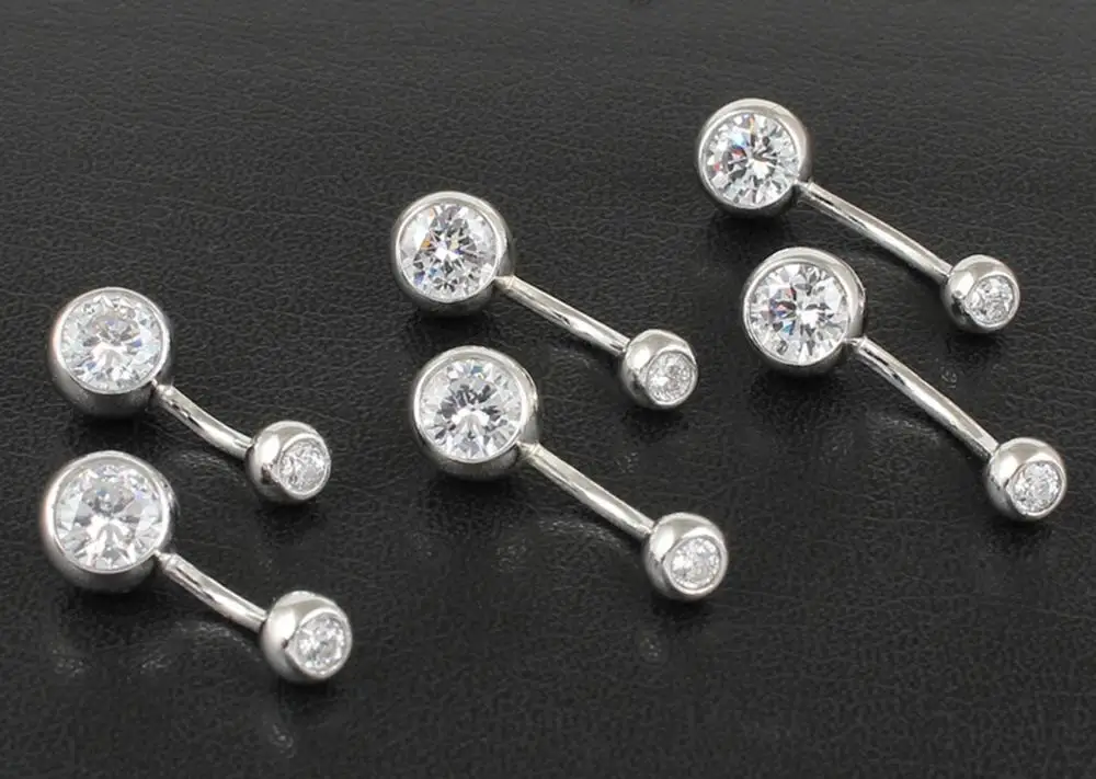 925 серебряные ювелирные изделия для тела Пирсинг живота омблиго пупка пирсинг