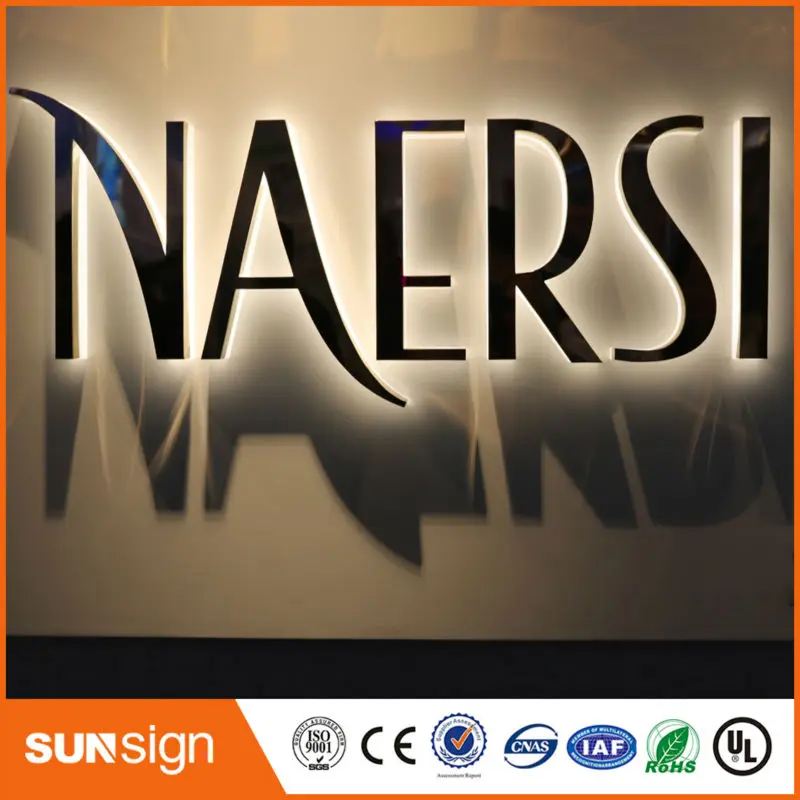 

Factory Outlet Stainless steel backlit led advertising signage for shop Supermarket