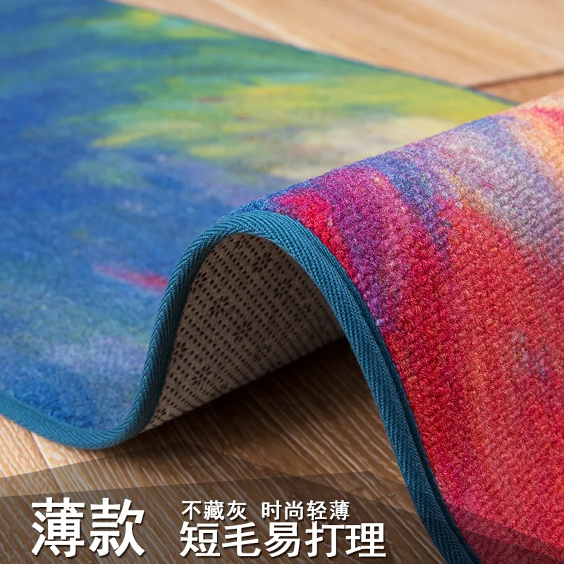 Modern personal oil painting impression kitchen long home bed hallway carpet floor mat anti-skid foot rug washable | Дом и сад