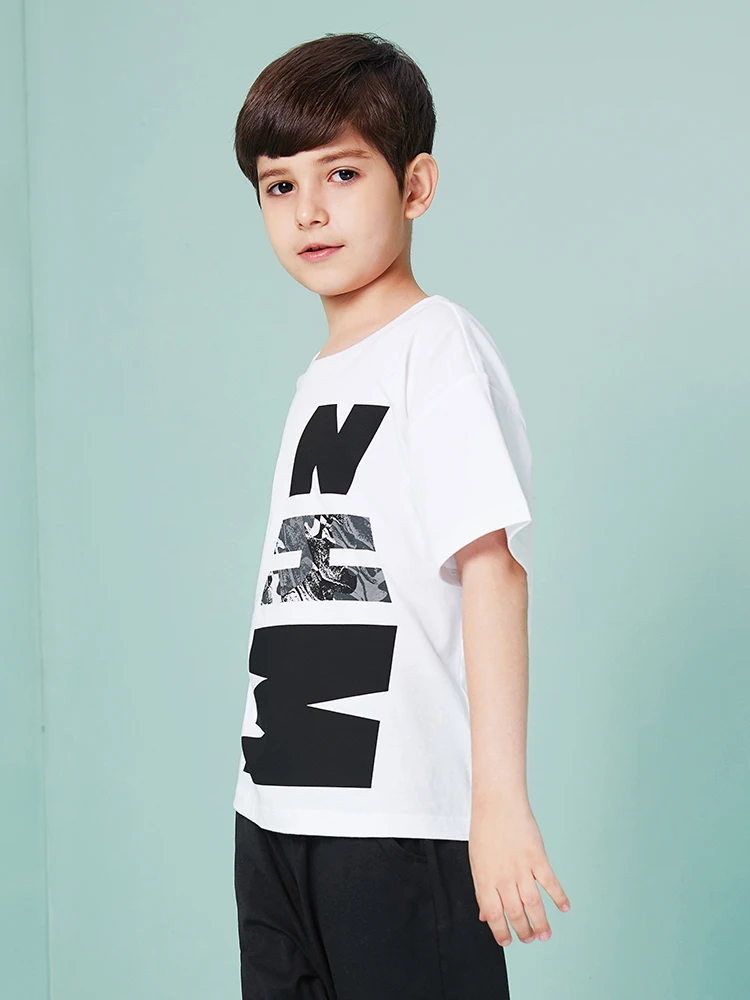 Balabala/2019 г. летние футболки для маленьких мальчиков одежда Детские с милым