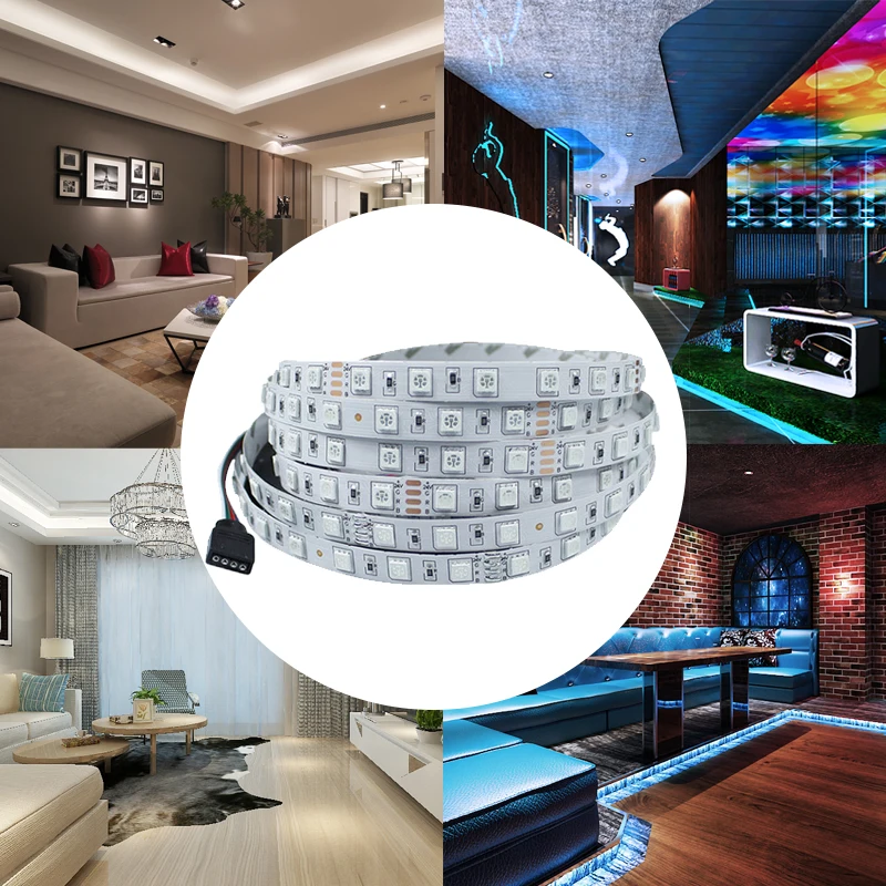 5 метровая Светодиодная лента RGB 3528 5050 Водонепроницаемый 12В водить 60leds/M Гибкая