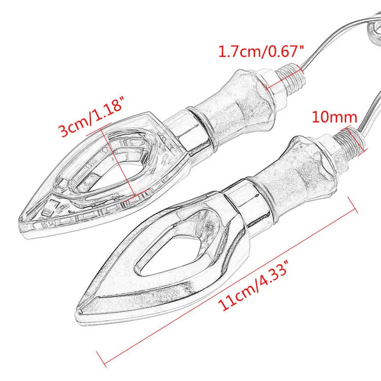 2 пары 12 светодиодных индикаторов поворота мотоцикла светильник янтарная лампа с