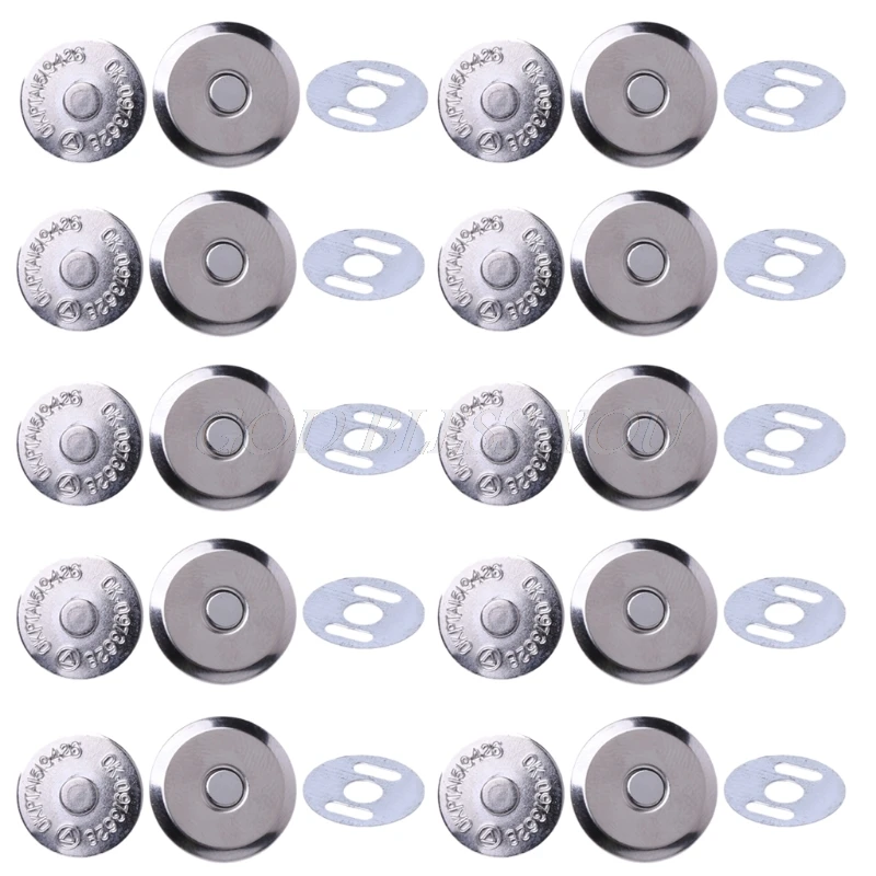 10 наборов металлических магнитных застежек 14 мм 16 для шитья сумочки сумки