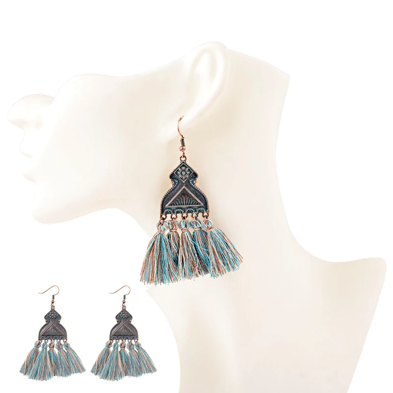 Женские серьги с кисточками Jhumka классические длинные серьги-подвески в