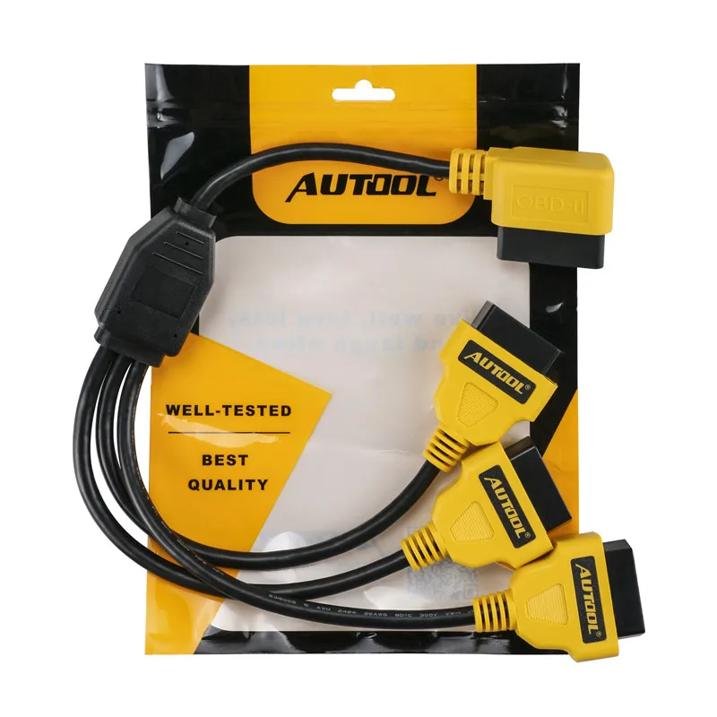 Разветвитель 3 в 1 AUTOOL OBD2 Y 16-контактный удлинитель OBDII J1962M до 3-J1962F разветвитель