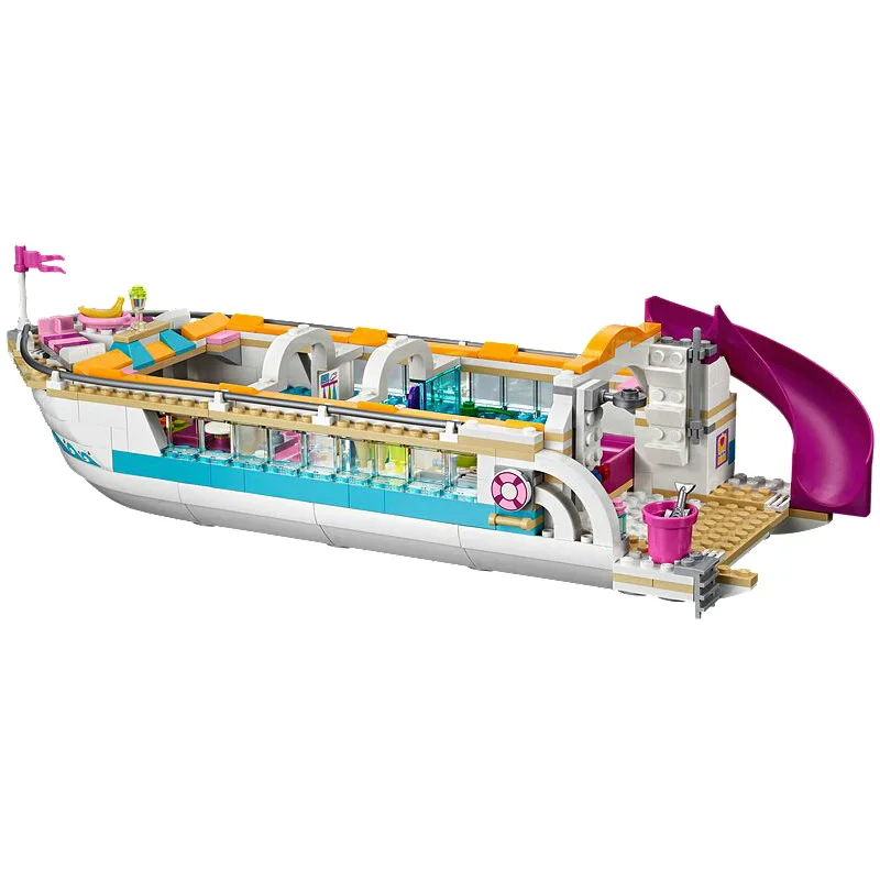 Совместимый с друзьями 41015 модель 01044 618 шт Строительные блоки крейсер Дельфин