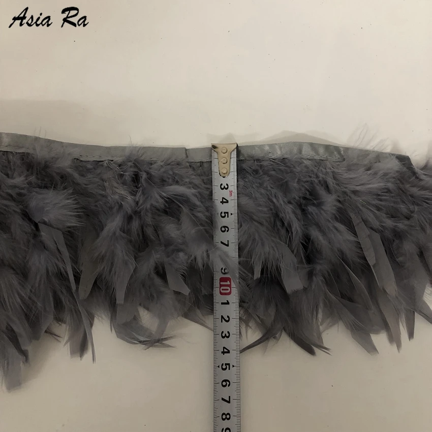 5 метров 10-15 см 4-6 дюймов окрашенный серый перо индейки полосатый обрезанный