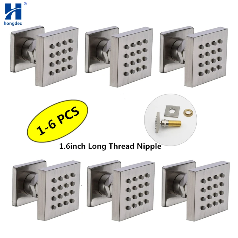 Hongdec 1 6 шт. дюйма длинная нитка соска для ванной латунная струя душа зеркальный