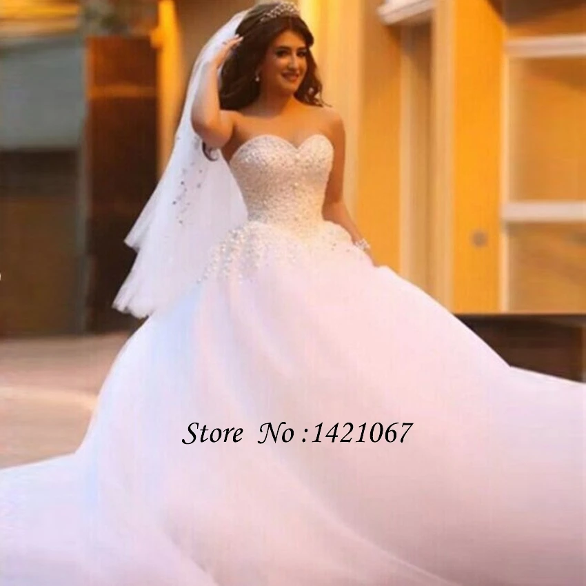 Beautiful 2016 Vestidos De Novia Sweetheart Beaded Crystals Wedding Dresses Sleeveless Ball Gown Tulle Bridal RA023 | Свадьбы и