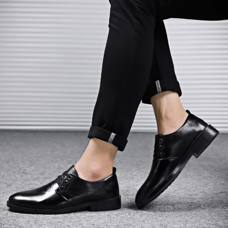 Роскошные Брендовые повседневные мужские туфли из искусственной кожи с круглым