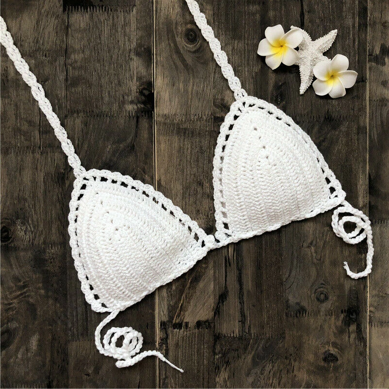 Женские трикотажные бикини сексуальный вязаный Бралетт бюстгальтер летнее