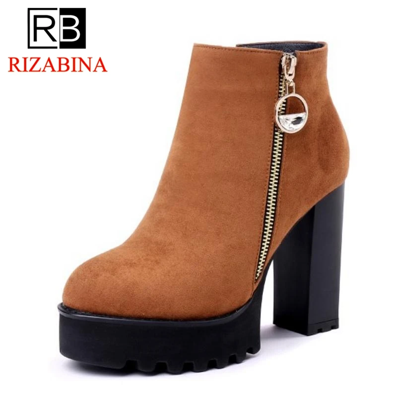 RizaBina/женские ботильоны обувь из натуральной кожи женская зимняя на меху высоком