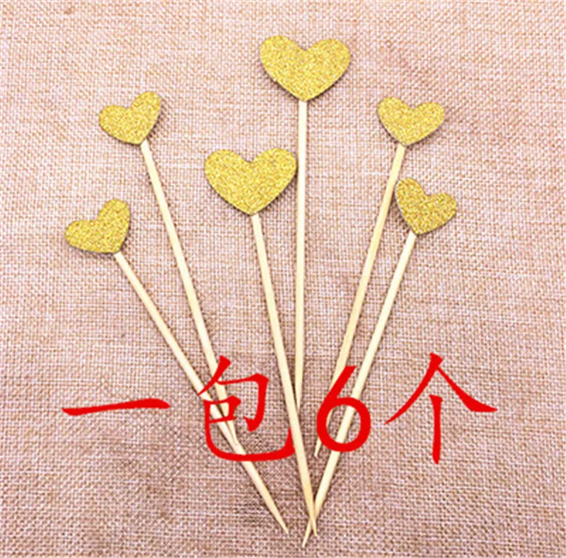 30 шт./лот Романтический День святого валентина Тема Кекс Торт Топпер Флаги Сердце